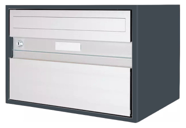 Briefkasten Huber Aluminium 300/400 Schiefergrau RAL 7015 Klassische Fornt